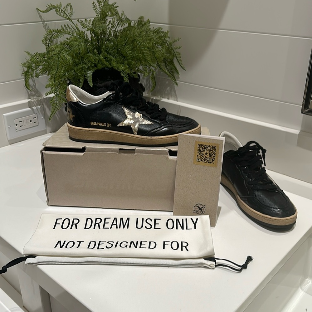 Golden Goose black, gold and camo Ball Star. Limited edition stamped as shown.